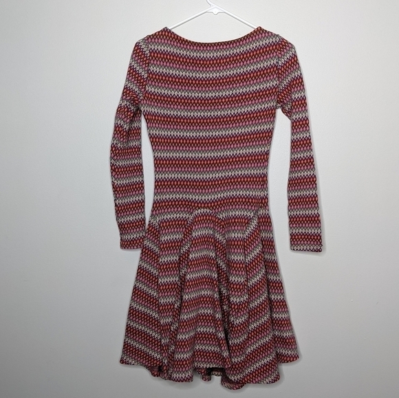 ✨3/$15 Coconinno pink diamond pattern knit skater dress XS - Picture 4 of 7